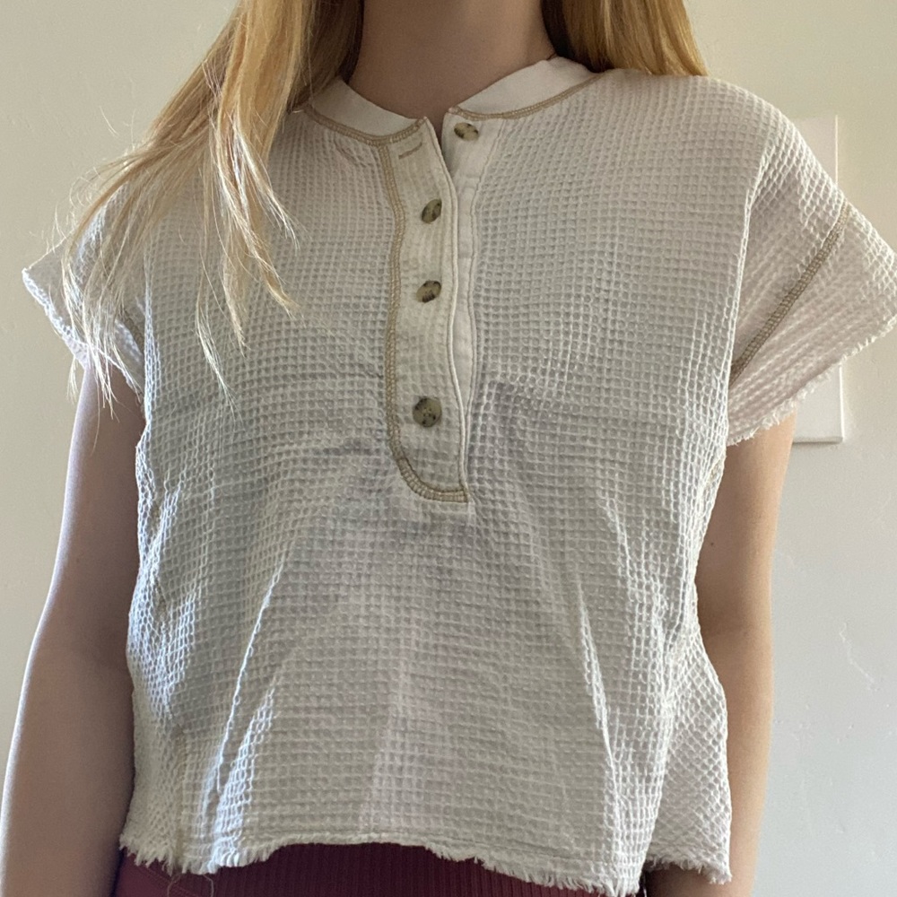 FREE PEOPLE WAFFLE TEE